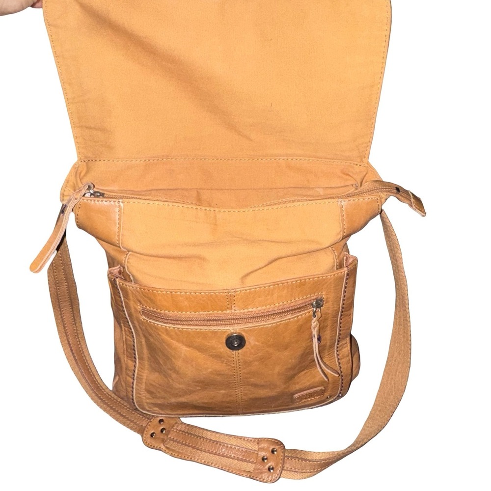 The Sak Cognac Leather‎ Messenger Bag Boho Crossbody Satchel Shoulder Purse - Picture 8 of 9